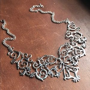 Silver statement necklace